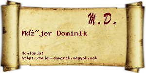 Májer Dominik névjegykártya